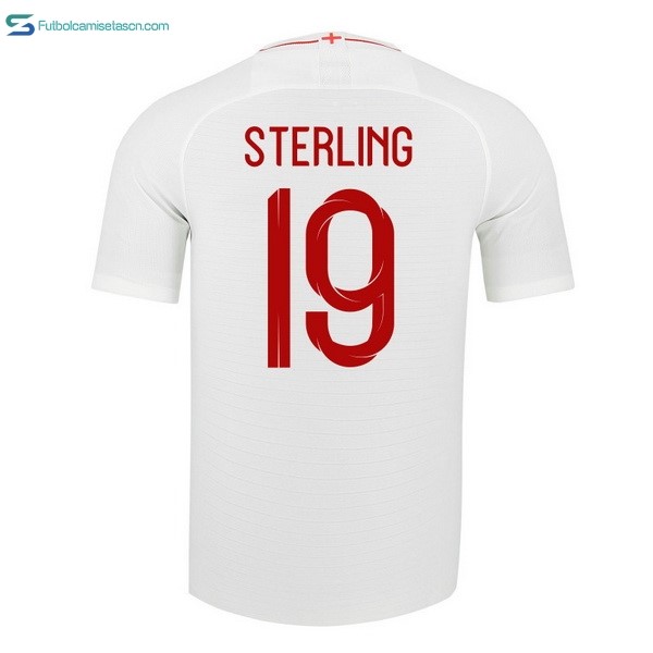 Camiseta Inglaterra 1ª Sterling 2018 Blanco